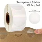 Thermische labels, TRANSPARANT ROND 25mm Stickers Labels Thermal/ rol 500 labels  voor diverse merke
