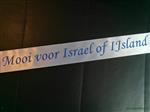Ivory Lint 70 mm met Blauwe opdruk +/- 80cm. - Eigen tekst opgeven in het veld opmerkingen aan het e