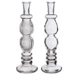 Gekleurd glazen flesje Florence vaasje,kandelaar Clear  / stuk Florence bottle 28 cm hoog Ø 9 cm dia