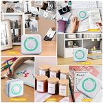 Mini Fotoprinter zwartwit Labelprinter Labelmaker Phomemo C15 Mintgroen incl software / st Print lab