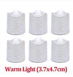 Actie Led Minikaarsje ZILVER GLITTER         PER STUK! mooi klein kaarsje, kunnen in waxinehouder