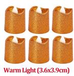 Actie Led Minikaarsje KOPER ORANJE GLITTER         PER STUK! mooi klein kaarsje, kunnen in waxinehou