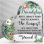 Hart van Epoxy met Bloemen Friendship isn't about who you've known 10*1 cm Gift, geschenk, cadeau, h