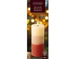 Actie Lumineo LED kaars WAX steady kan Binnen, met timer, Terra Tricolor /warm wit dia 7cm H 19cm / 