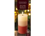 Actie Lumineo LED kaars WAX steady kan Binnen, met timer, Terra Tricolor /warm wit dia 7cm H 15cm / 