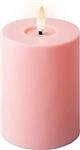 Actie Lumineo LED kaars WAX steady kan Buiten, met timer, Roze Babyroze/warm wit dia7cm H 12.3cm / s