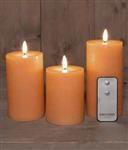 LEDkaarsen Rustiek PEACH Anna's Collection LED kaars 3D Flame Wax Candle met afstandsbediening 7,5x1