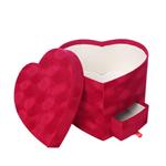 Bloemendoos de Luxe met compartiment voor gift VELVET ROOD Flowerbox Cadeaudoos voor bv rozen