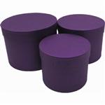 Bloemendoos Set van 3 Bloemendozen rond Paars Flowerbox Cadeaudoos voor bv rozen