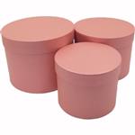 Bloemendoos Set van 3 Bloemendozen rond Roze Flowerbox Cadeaudoos voor bv rozen