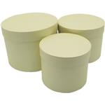 Bloemendoos Set van 3 Bloemendozen rond Ivory Flowerbox Cadeaudoos voor bv rozen