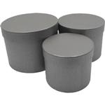 Bloemendoos Set van 3 Bloemendozen rond Grijs Flowerbox Cadeaudoos voor bv rozen