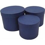Bloemendoos Set van 3 Bloemendozen rond Blauw Flowerbox Cadeaudoos voor bv rozen