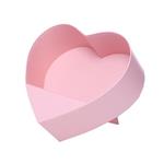 Actie Bloemendoos Roze met Standaard STAAND Open 24.5cm ROSE BOX Hartvorm karton  Flowerbox Cadeaudo