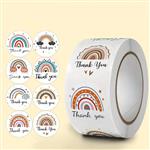 500 Stickers Labels Rol Thank you Regenboog rol etiketten
