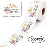 500 Stickers Labels Rol Smile You've got Happy mail rol etiketten