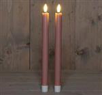 Actie LEDkaarsen Antique Pink Anna's Collection LED kaars 3D Flame Candle  D 2,5 H 23 cm /2 stuks Le