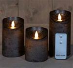 LEDkaarsen Rustiek Zwart Anna's Collection LED kaars 3D Flame Wax Candle met afstandsbediening 7,5x1