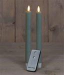 LEDkaarsen Rustiek Jade green groen Anna's Collection LED kaars 3D Flame Candle met afstandsbedienin