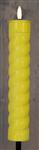 LEDFAKKEL Solar Anna's Collection LED kaars met timer Geel Swirl  21x4 cm - op 76 cm Stick H 97cm /s
