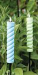 LEDFAKKEL Solar Anna's Collection LED kaars met timer Pastel Blauw Swirl  21x4 cm - op 76 cm Stick H