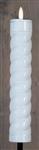 LEDFAKKEL Solar Anna's Collection LED kaars met timer Wit Swirl  21x4 cm - op 76 cm Stick H 97cm /st