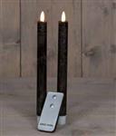 LEDkaarsen Rustiek Zwart Anna's Collection LED kaars 3D Flame Candle met afstandsbediening D 2,5 H 2
