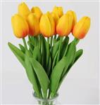 Actie Tulp Tulpen 33cm bundel kleur Geel/oranje blos J / Bundel +/-10st Tulpen Real Touch Foam
