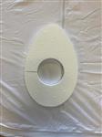 Actie Styropor Ei Platrond 45 cm met  GAT, open cirkel Styropor Paasei