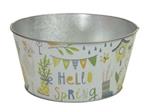 Actie Schaal rond Metal Flowerbowl round Hello Spring 18 cm diameter*9cm