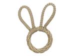 Actie Haas hanger Kop Krans met koord Oren beige 10*19.5cm Haasvorm met touw