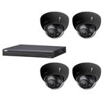 Dahua set 4-kanaals IP NVR + 4 x 4MP IP dome 2.7-13.5mm camera IP67 zwart