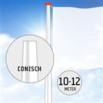 Aluminium vlaggenmast 10 of 12 meter conisch.
