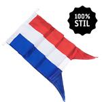 NR 21: Nederlandse wimpel 300 cm standaard blauw 100% stil (zonder stokje (met lus-lus)). ZWALUWSTAA