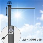 Easylift ANTRACIET: Hijsbare aluminium baniermast 6,7 of 8 meter Ø 90mm met RVS-liersysteem