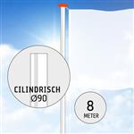 Aluminium vlaggenmast 8 meter Ø 90mm.