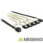Delock 83320 Kabel Mini SAS HD SFF-8643 > 4 x SATA 7-pins Reverse + Zijband 0,5 m