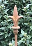 Plantensteun Franse Lelie 150 cm. roestig metaal PS205
