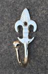 Kapstokhaak Franse Lelie, klein, zilver   KH321