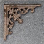 Plankdrager, wandhaak 8 cm. bruin, gietijzer PD115