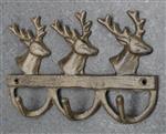 Kapstok Hert met Gewei, 3 haken, Gietijzer 6Y1882