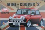 Tekstbord: Mini Cooper S, metaal  TB547