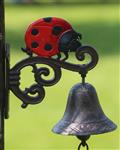 Deurbel lieveheersbeestje, rood met bruin, gietijzer DB210