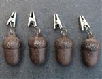 Tafelkleedgewichtjes eikel, donkerbruin, gietijzer TK010B
