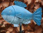 Regenmeter vis, blauw- grijs, metaal             RM130A