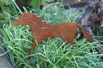 Tuinsteker paard, pony, roestkleurig metaal SP250