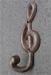 Kapstokhaak muzieksleutel, robuust, gietijzer 6Y3048