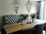 Luxe eetkamerbank met hoge rugleuning 133cm x 155cm