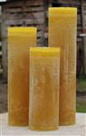 Krulkaarsen, Bika Kaarsen, set van 3, Mosterd