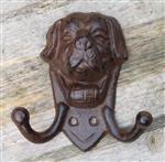 Kapstokhaak hond, dubbele haak, gietijzer KH610